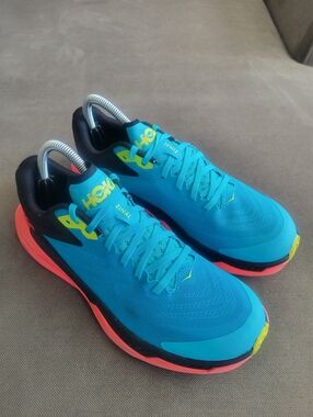 Hoka One Zinal Trail Running Shoe Women's 9 B Black/Blue/Pink/Solpink Sneaker
